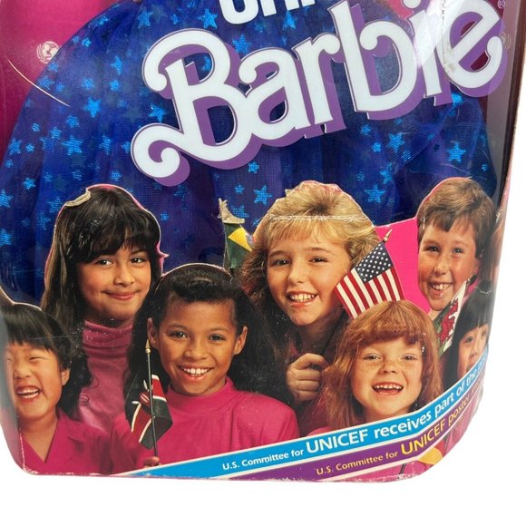Vintage 1989 Unicef Barbie Doll Special Edition Blonde Blue Eyes NRFB - Picture 8 of 14